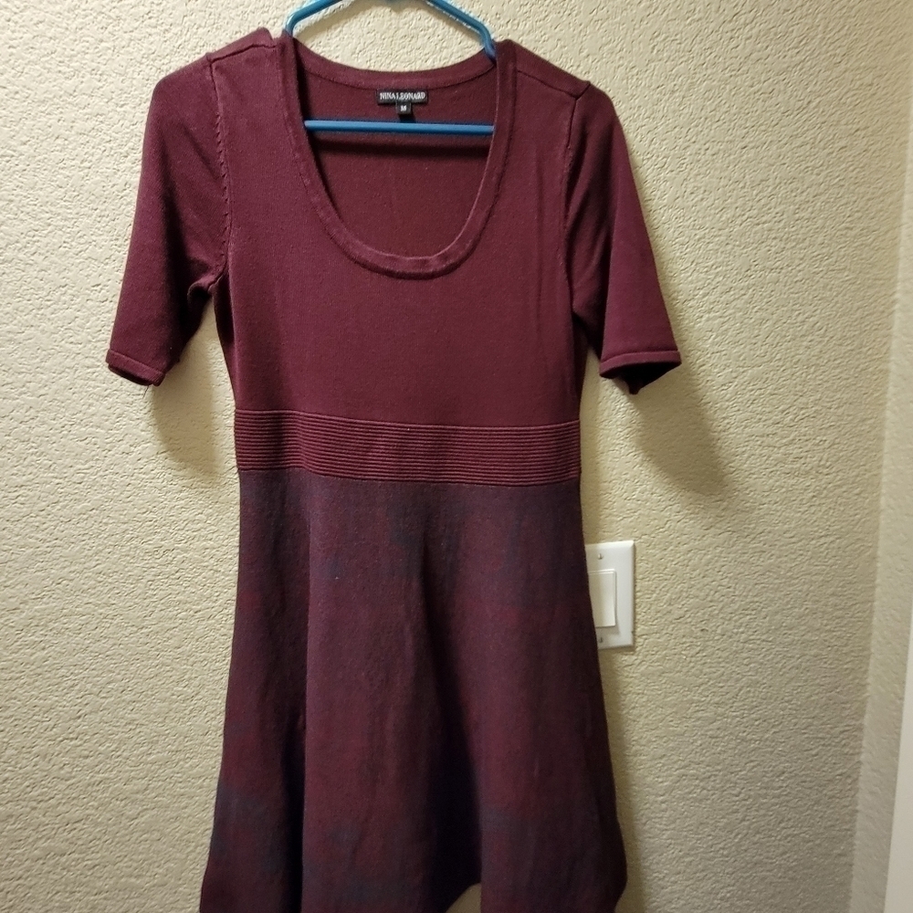 Nina Leonard short sleeve sweater dress